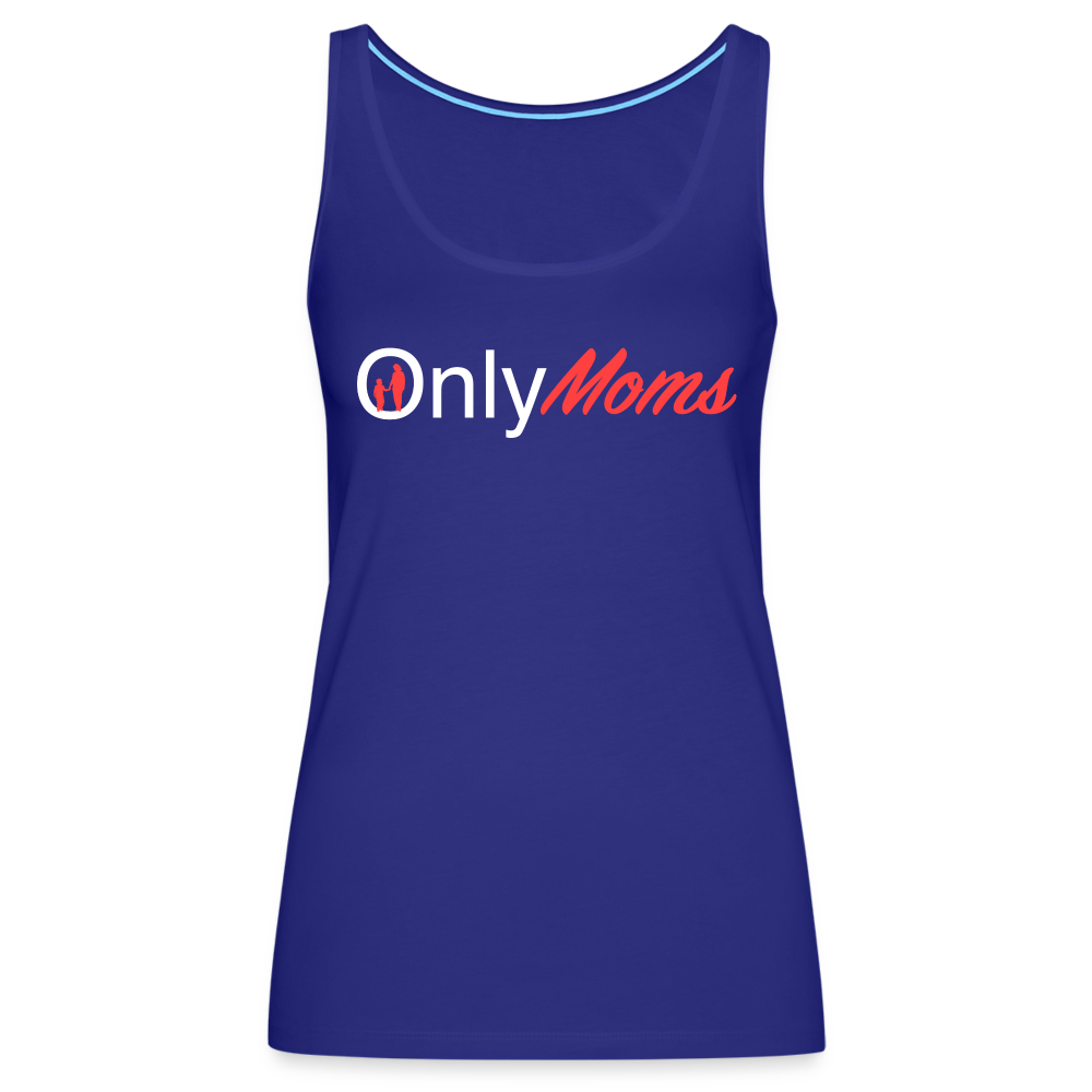OnlyMoms Premium Tank Top (White and Pink Letters) - royal blue