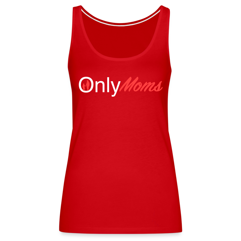 OnlyMoms Premium Tank Top (White and Pink Letters) - red