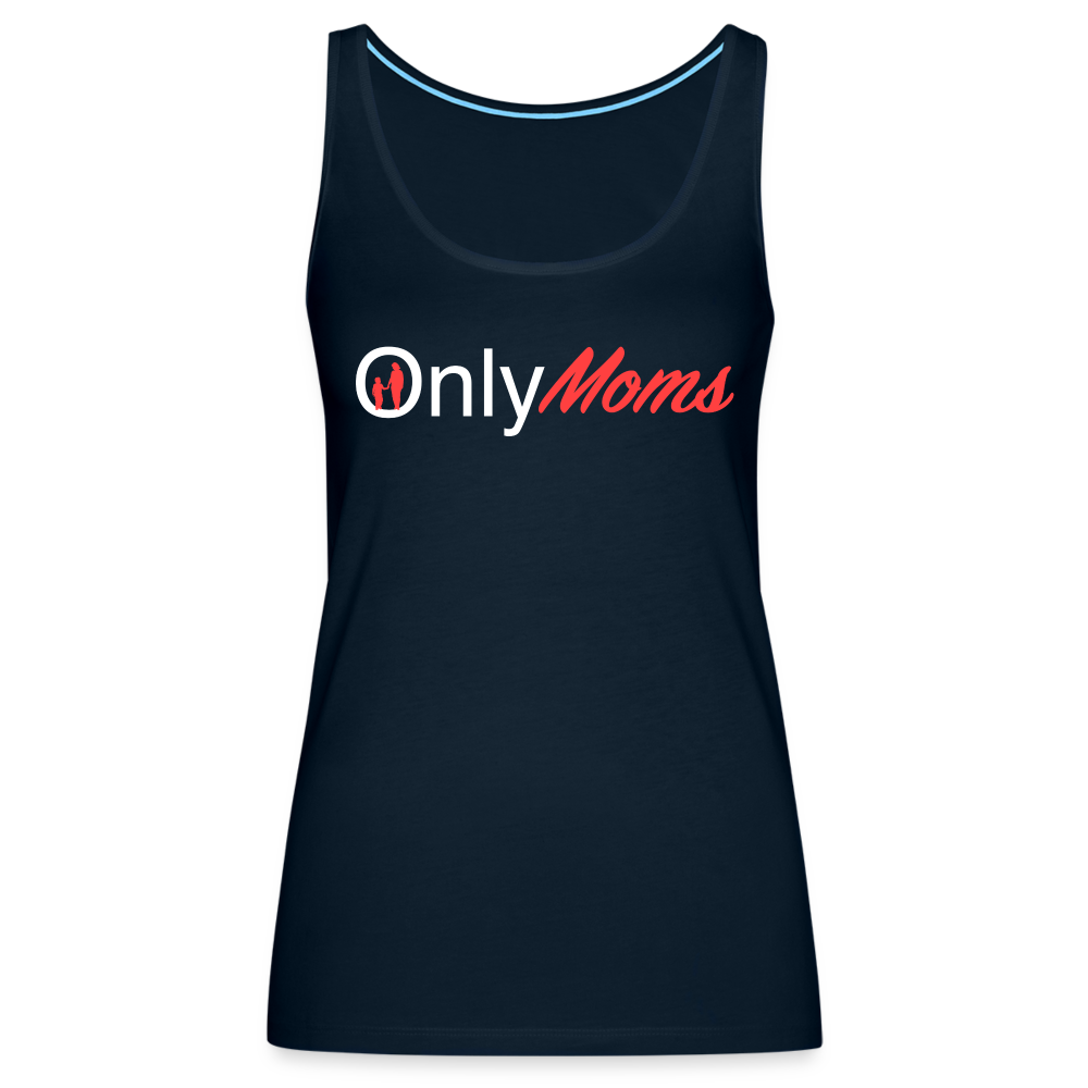 OnlyMoms Premium Tank Top (White and Pink Letters) - deep navy