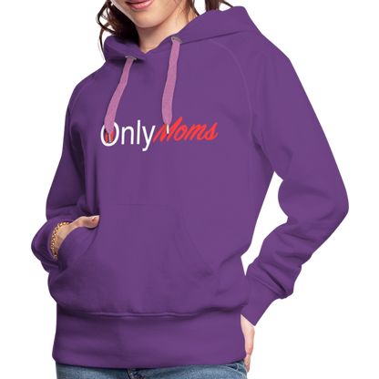 OnlyMoms Premium Hoodie (White and Pink Letters) - purple 