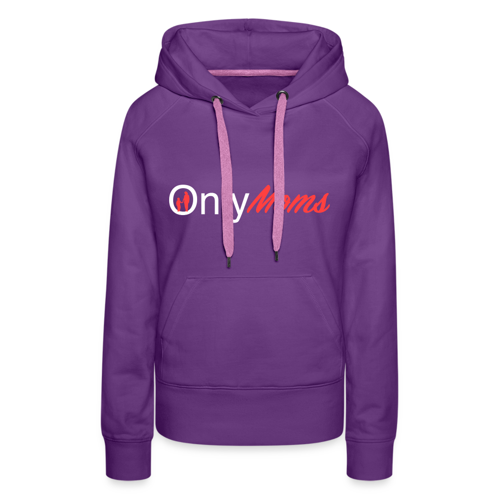 OnlyMoms Premium Hoodie (White and Pink Letters) - purple 