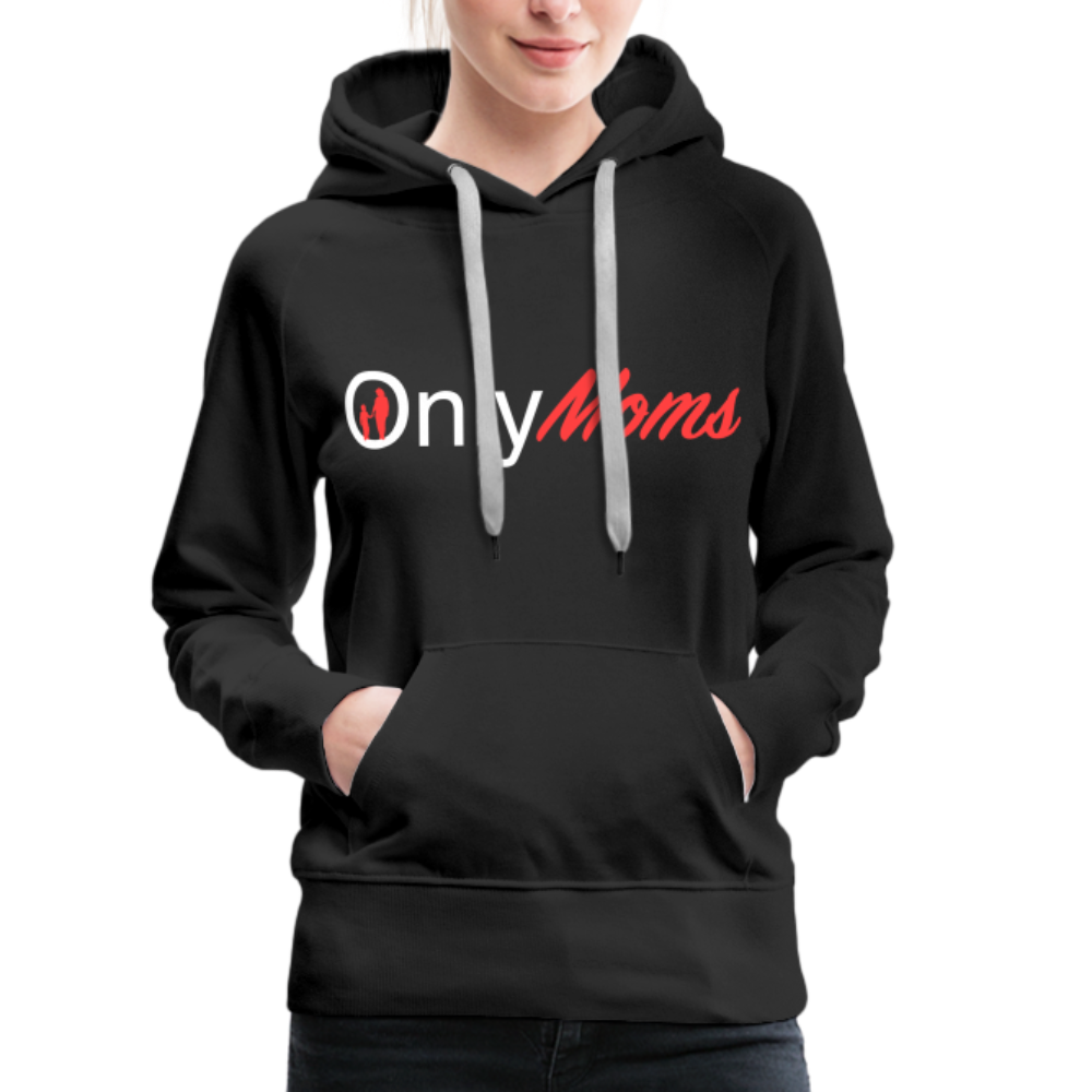 OnlyMoms Premium Hoodie (White and Pink Letters) - black