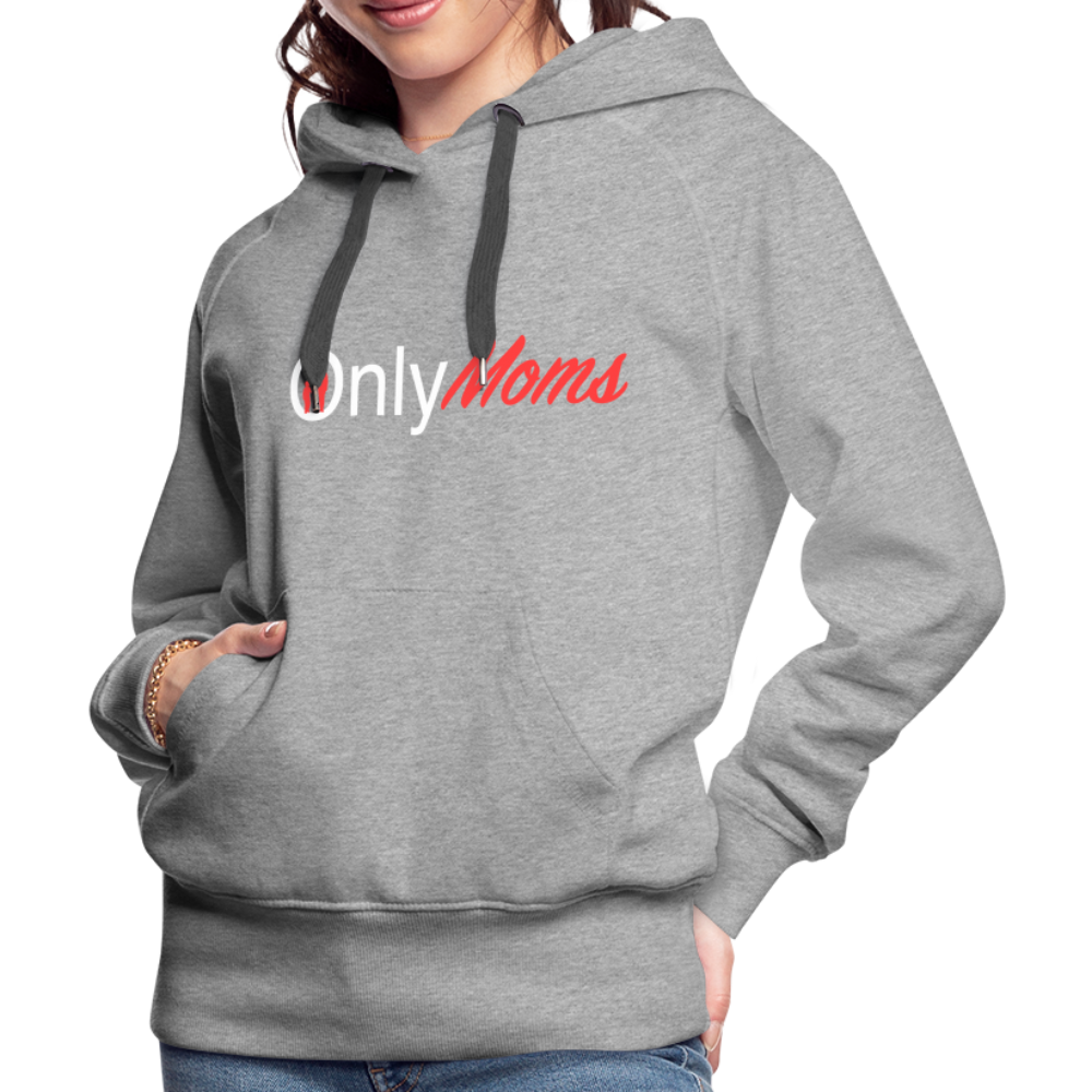 OnlyMoms Premium Hoodie (White and Pink Letters) - heather grey