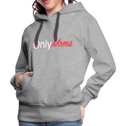 OnlyMoms Premium Hoodie (White and Pink Letters) - heather grey