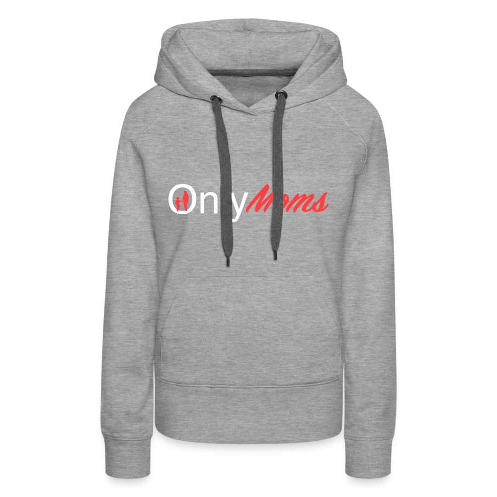 OnlyMoms Premium Hoodie (White and Pink Letters) - heather grey
