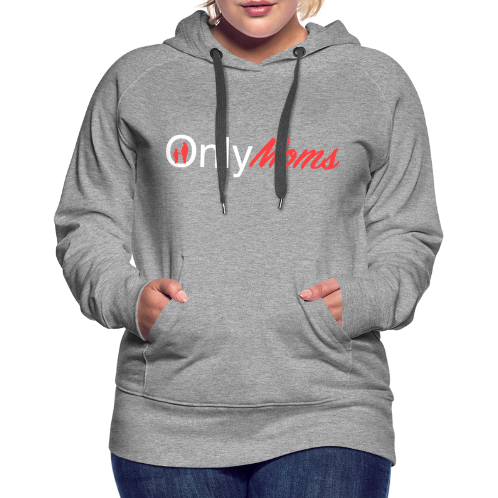 OnlyMoms Premium Hoodie (White and Pink Letters) - heather grey