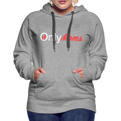 OnlyMoms Premium Hoodie (White and Pink Letters) - heather grey