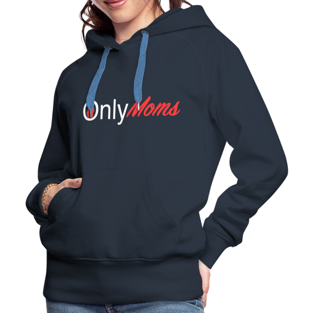 OnlyMoms Premium Hoodie (White and Pink Letters) - navy