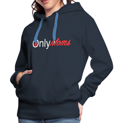 OnlyMoms Premium Hoodie (White and Pink Letters) - navy