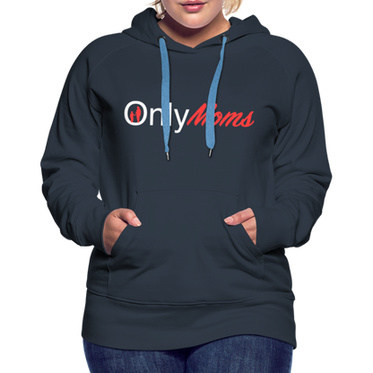 OnlyMoms Premium Hoodie (White and Pink Letters) - navy