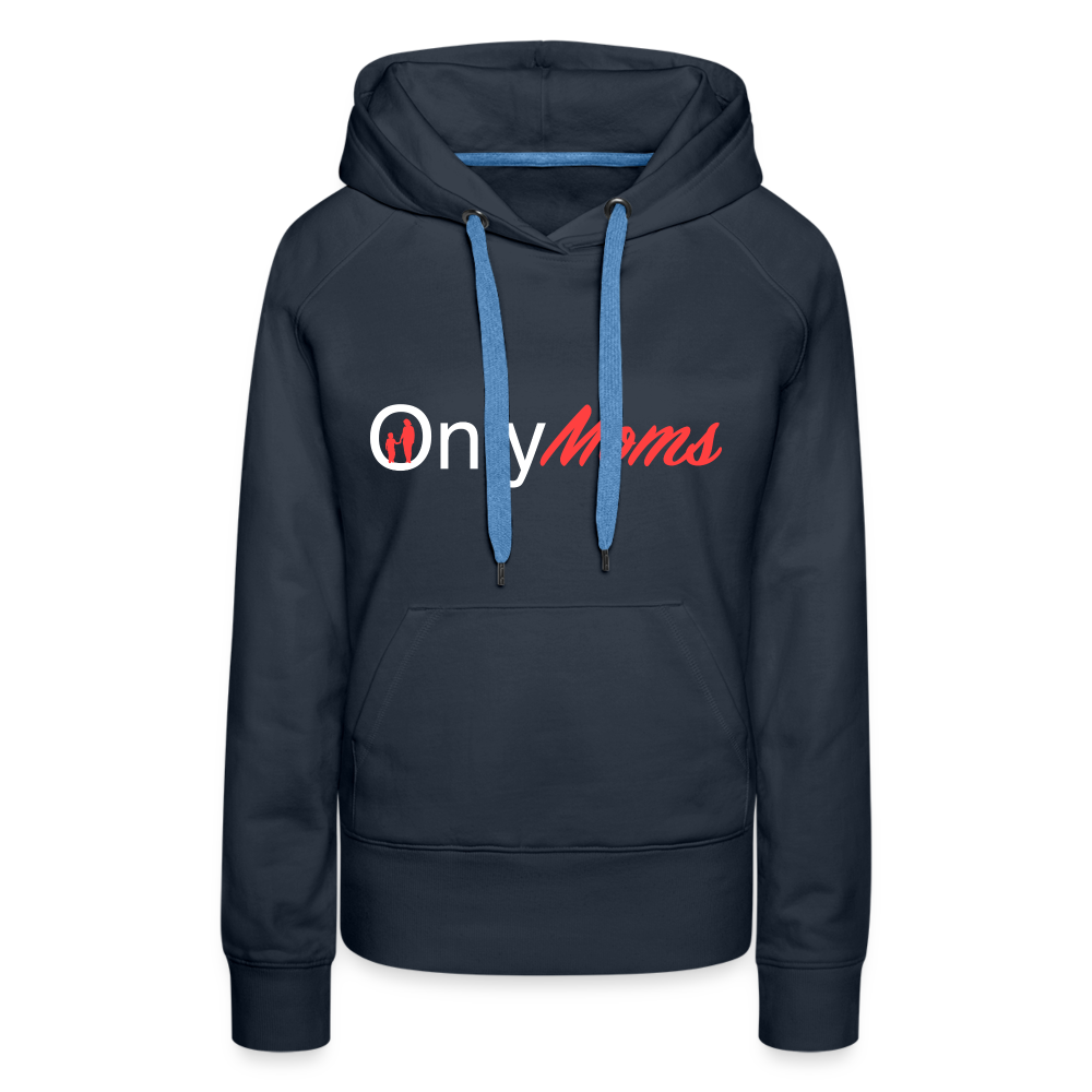 OnlyMoms Premium Hoodie (White and Pink Letters) - navy