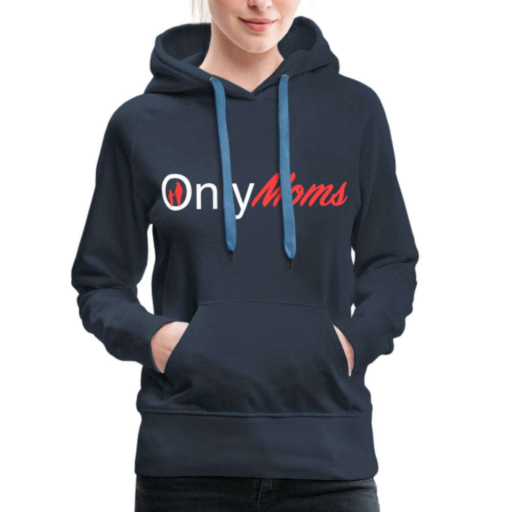 OnlyMoms Premium Hoodie (White and Pink Letters) - navy
