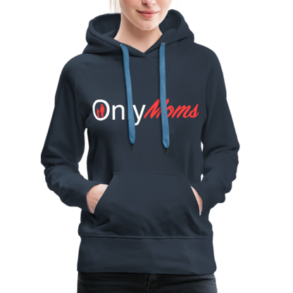 OnlyMoms Premium Hoodie (White and Pink Letters) - navy