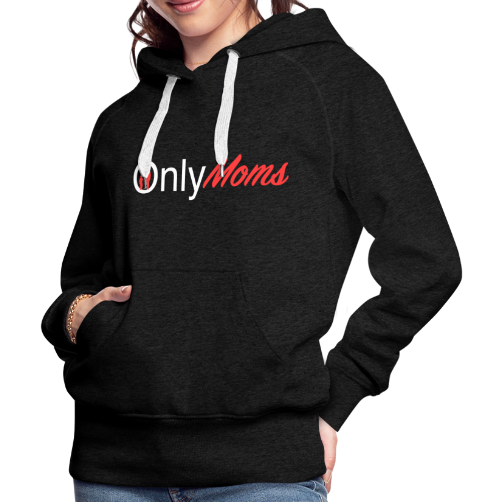 OnlyMoms Premium Hoodie (White and Pink Letters) - charcoal grey