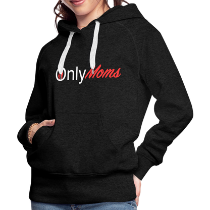 OnlyMoms Premium Hoodie (White and Pink Letters) - charcoal grey