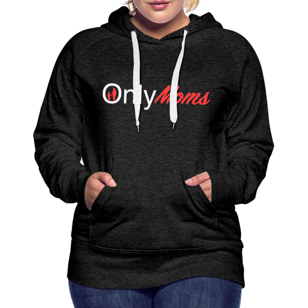 OnlyMoms Premium Hoodie (White and Pink Letters) - charcoal grey