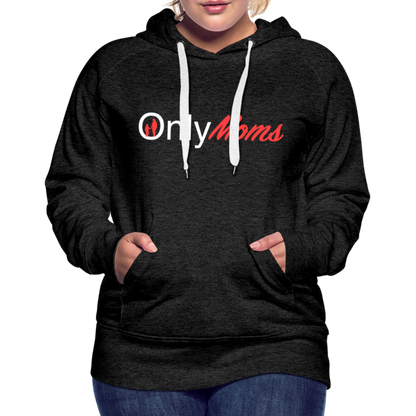 OnlyMoms Premium Hoodie (White and Pink Letters) - charcoal grey