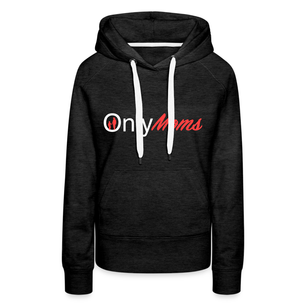 OnlyMoms Premium Hoodie (White and Pink Letters) - charcoal grey