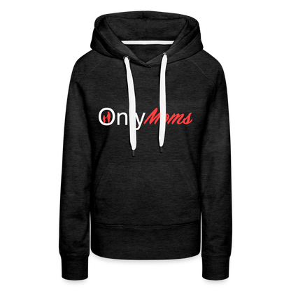 OnlyMoms Premium Hoodie (White and Pink Letters) - charcoal grey
