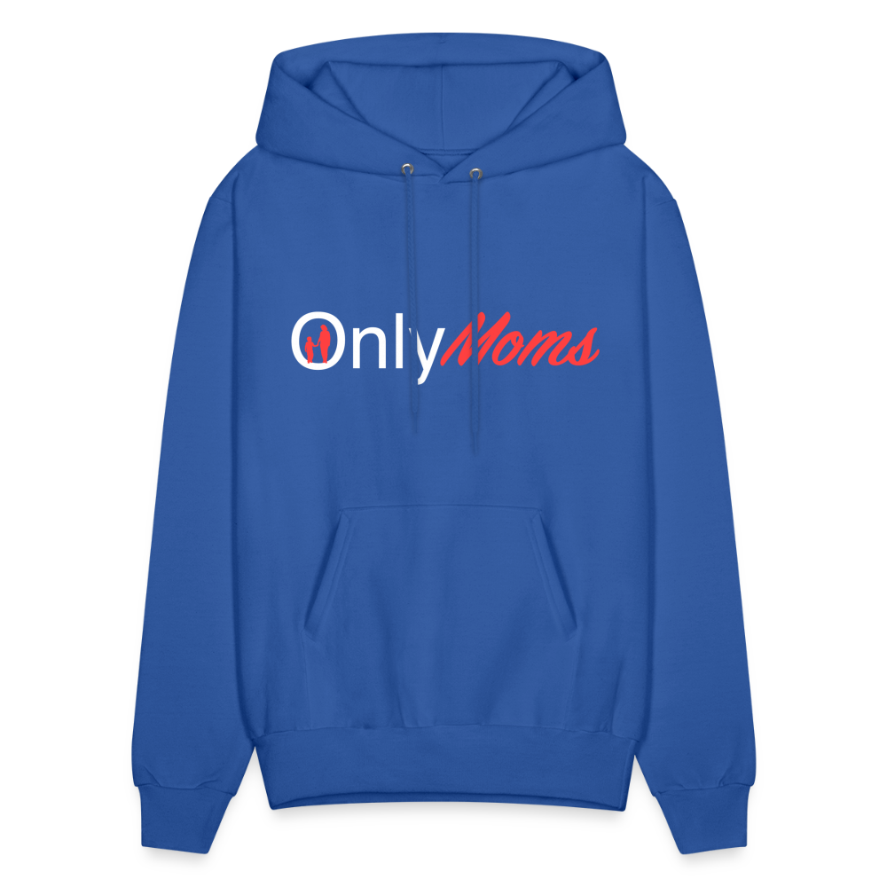 OnlyMoms Hoodie (White and Pink Letters) - royal blue