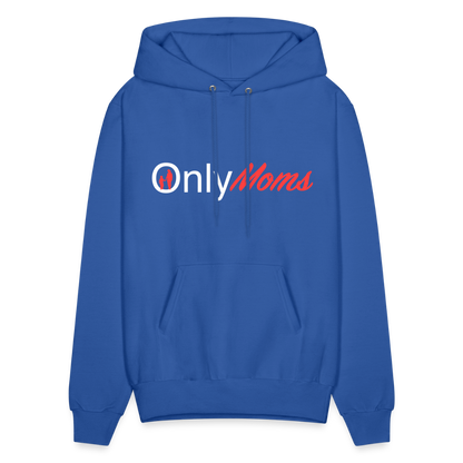 OnlyMoms Hoodie (White and Pink Letters) - royal blue
