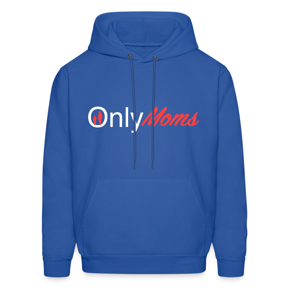 OnlyMoms Hoodie (White and Pink Letters) - royal blue