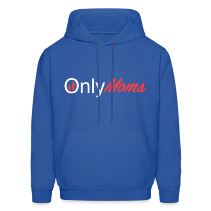 OnlyMoms Hoodie (White and Pink Letters) - royal blue