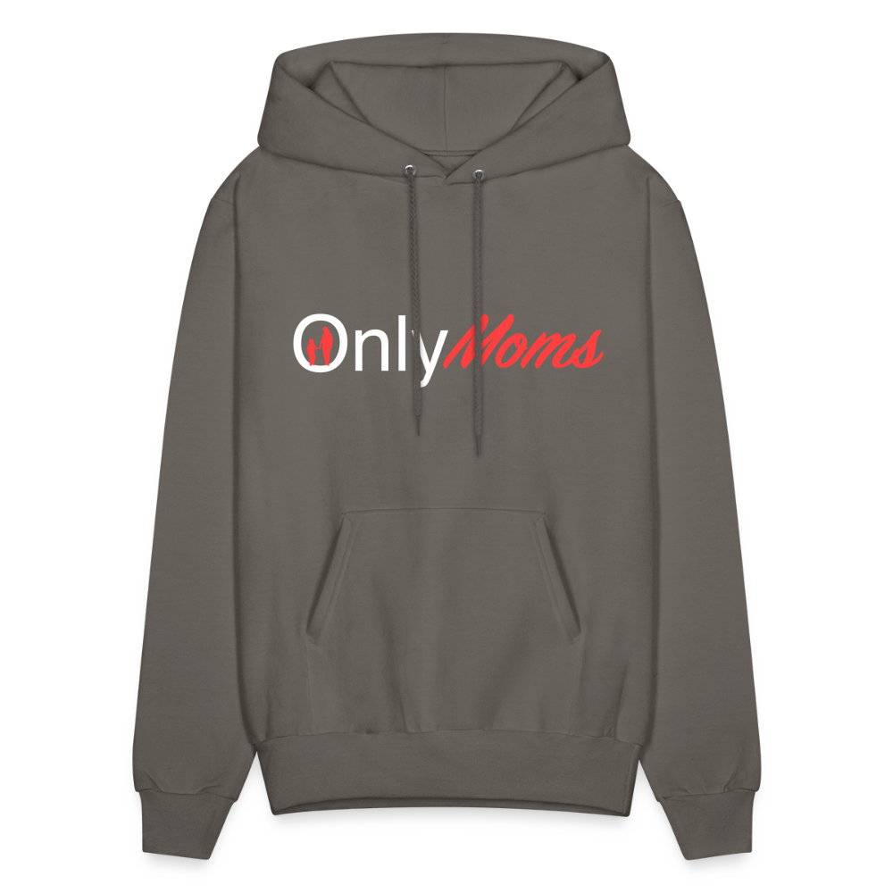 OnlyMoms Hoodie (White and Pink Letters) - asphalt gray