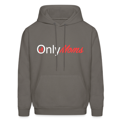 OnlyMoms Hoodie (White and Pink Letters) - asphalt gray