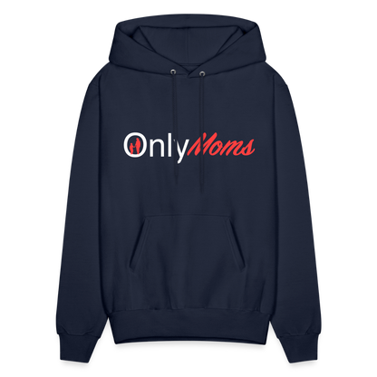 OnlyMoms Hoodie (White and Pink Letters) - navy