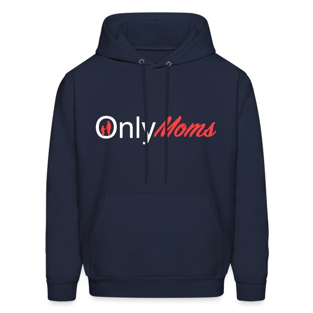 OnlyMoms Hoodie (White and Pink Letters) - navy