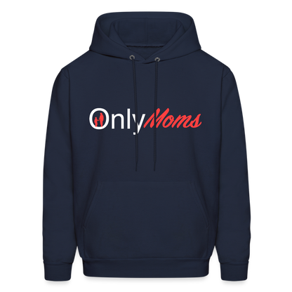 OnlyMoms Hoodie (White and Pink Letters) - navy