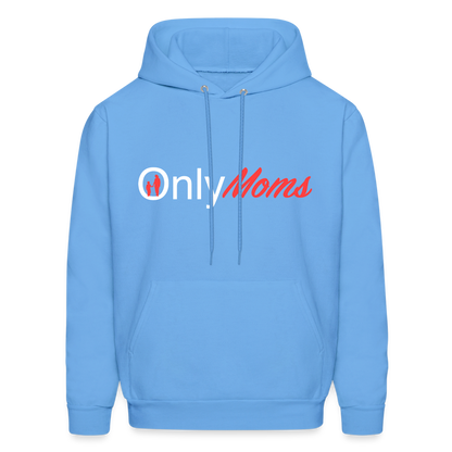 OnlyMoms Hoodie (White and Pink Letters) - carolina blue