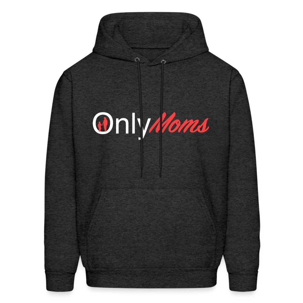 OnlyMoms Hoodie (White and Pink Letters) - charcoal grey