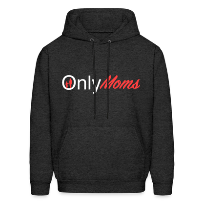 OnlyMoms Hoodie (White and Pink Letters) - charcoal grey