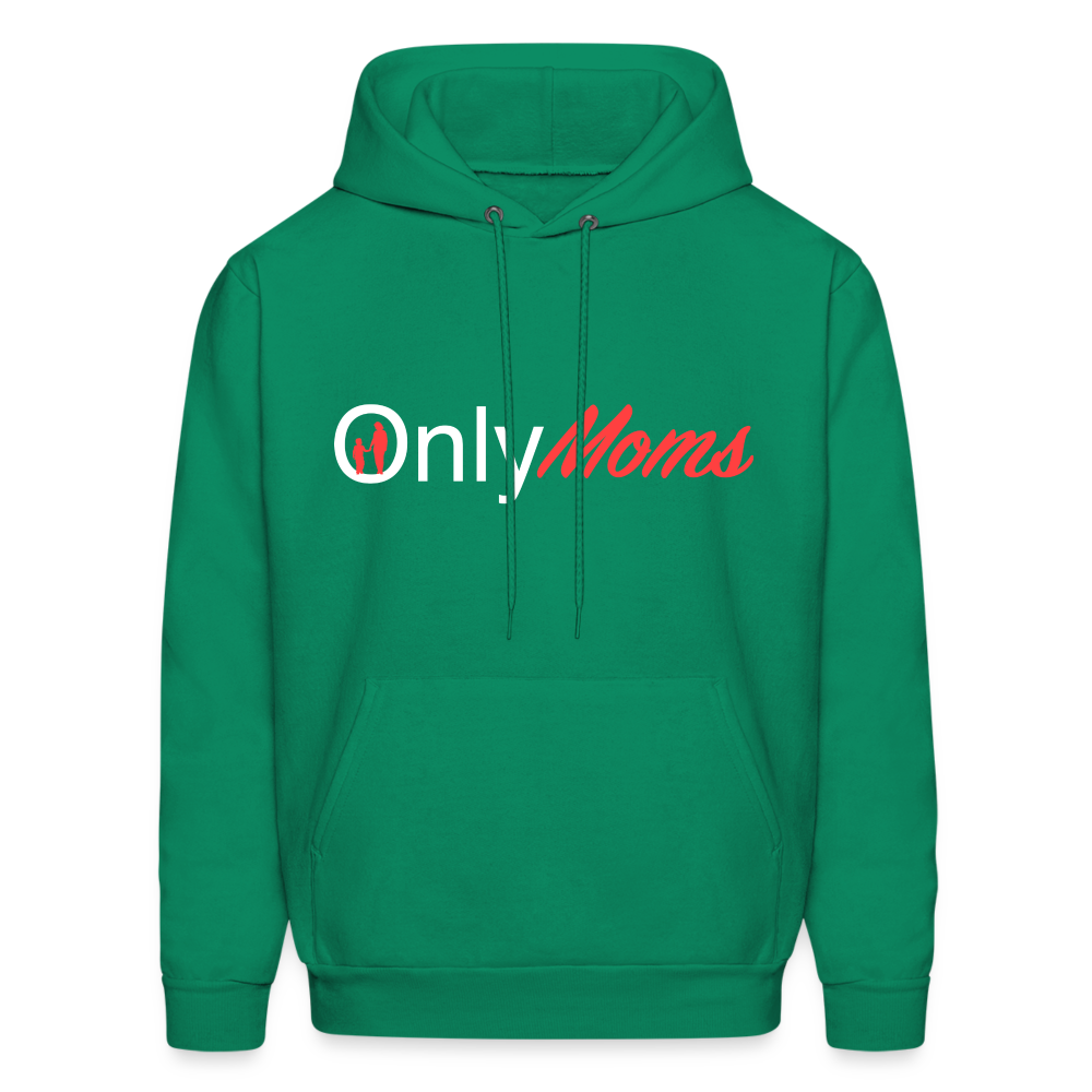 OnlyMoms Hoodie (White and Pink Letters) - kelly green