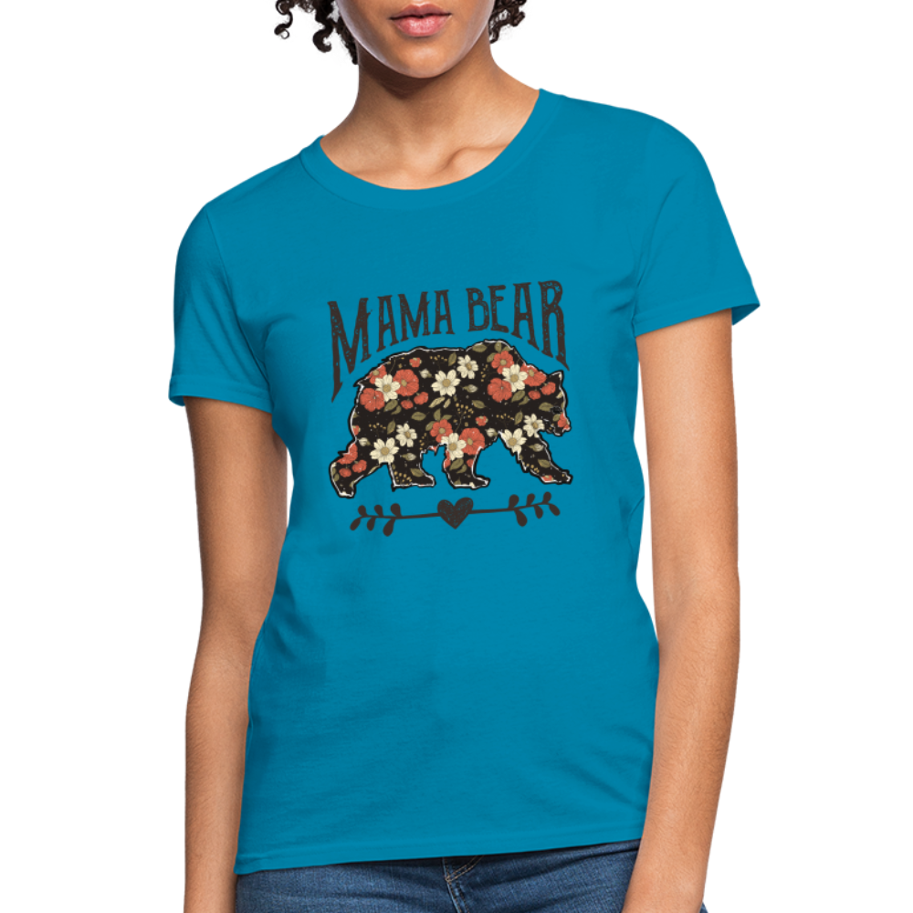 Mama Bear - Women's Contoured T-Shirt - turquoise