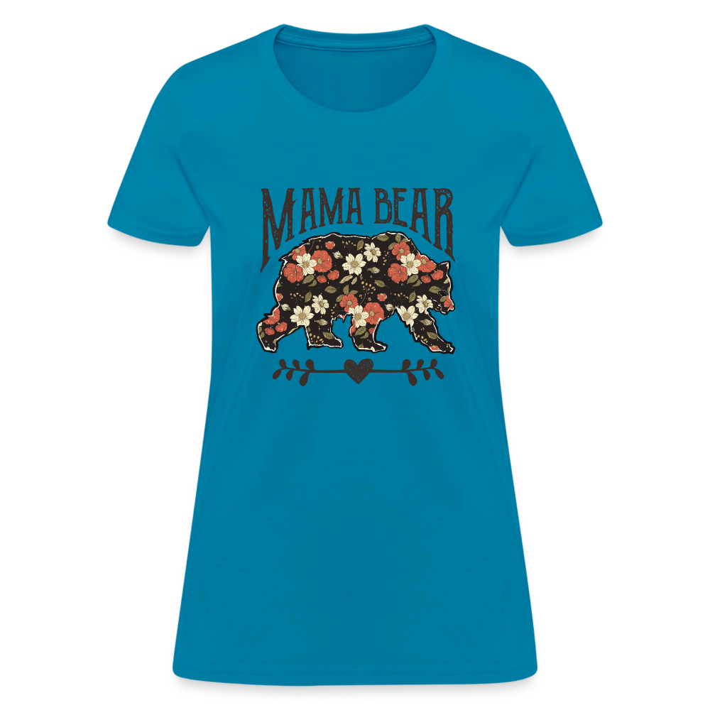 Mama Bear - Women's Contoured T-Shirt - turquoise