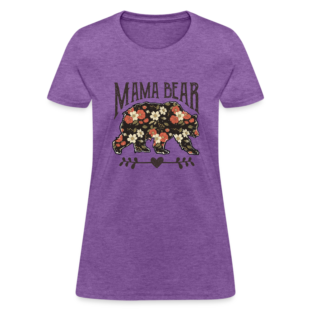Mama Bear - Women's Contoured T-Shirt - purple heather