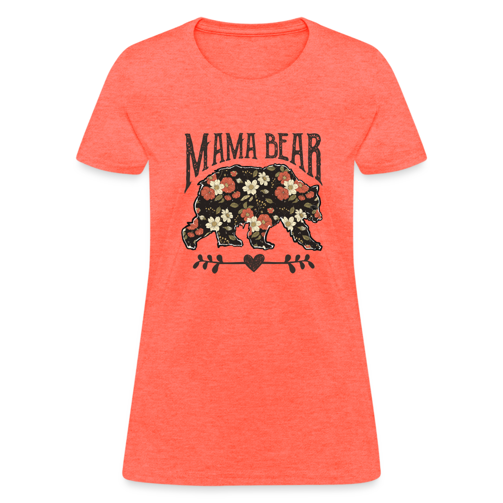 Mama Bear - Women's Contoured T-Shirt - heather coral