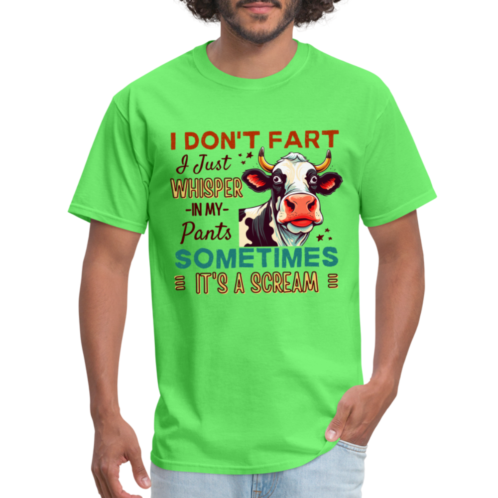 Funny Cow says I Don't Fart I Just Whisper in My Pants T-Shirt - kiwi