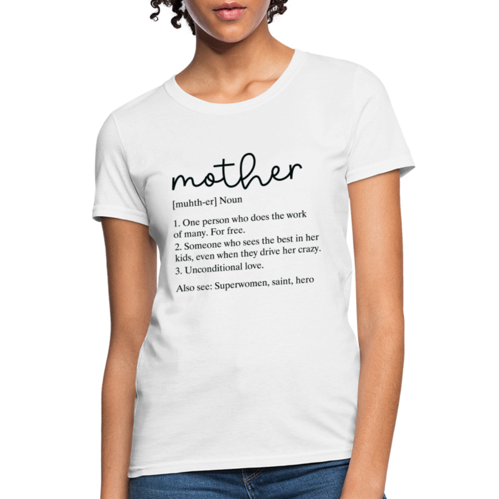 Mother Definition Contoured T-Shirt (Black Letters) - white