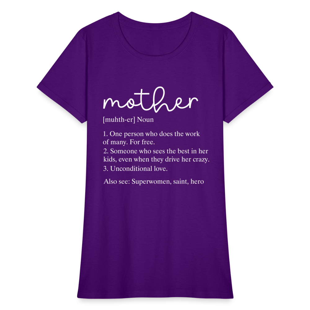 Mother Definition Contoured T-Shirt (White Letters) - purple