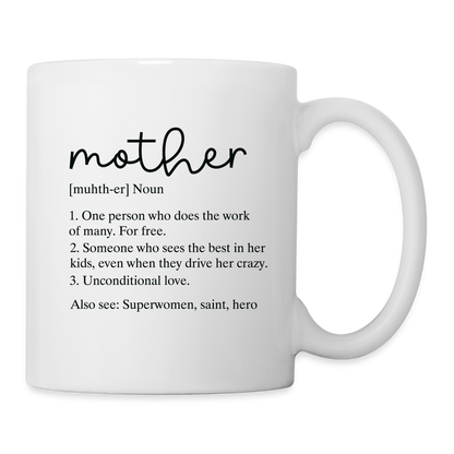 Mother Definition Coffee Mug - white