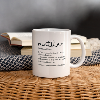 Mother Definition Coffee Mug - white