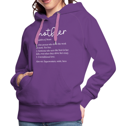 Mother Definition Premium Hoodie (White Letters) - purple 