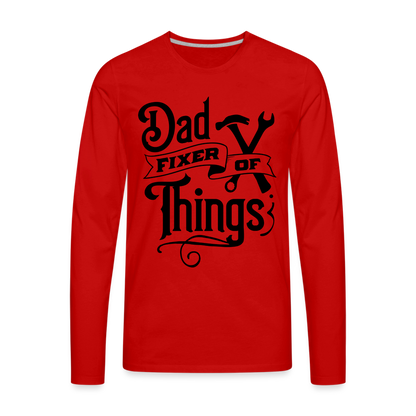 Dad Fixer of Things (Premium Long Sleeve T-Shirt) - red