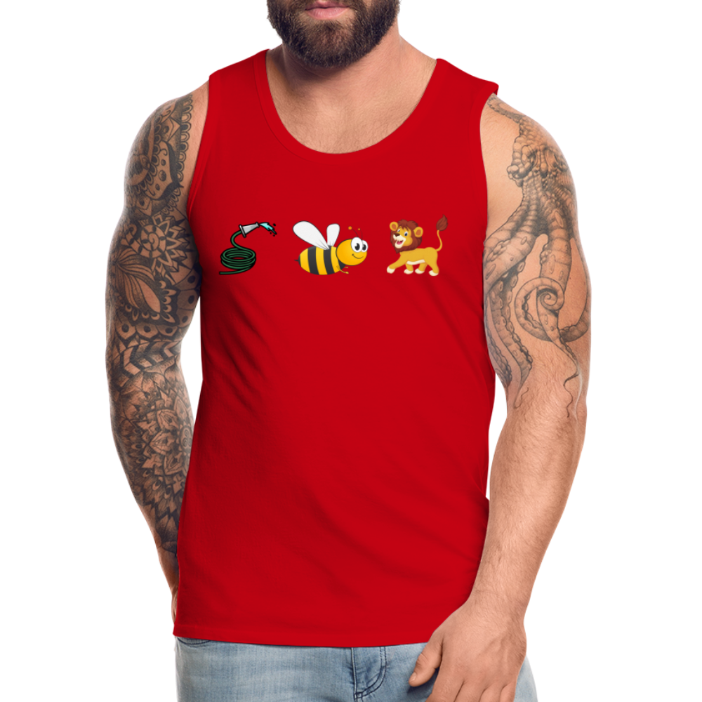 Hose Bee Lion Men’s Premium Tank Top (Hoes Be Lying) - red