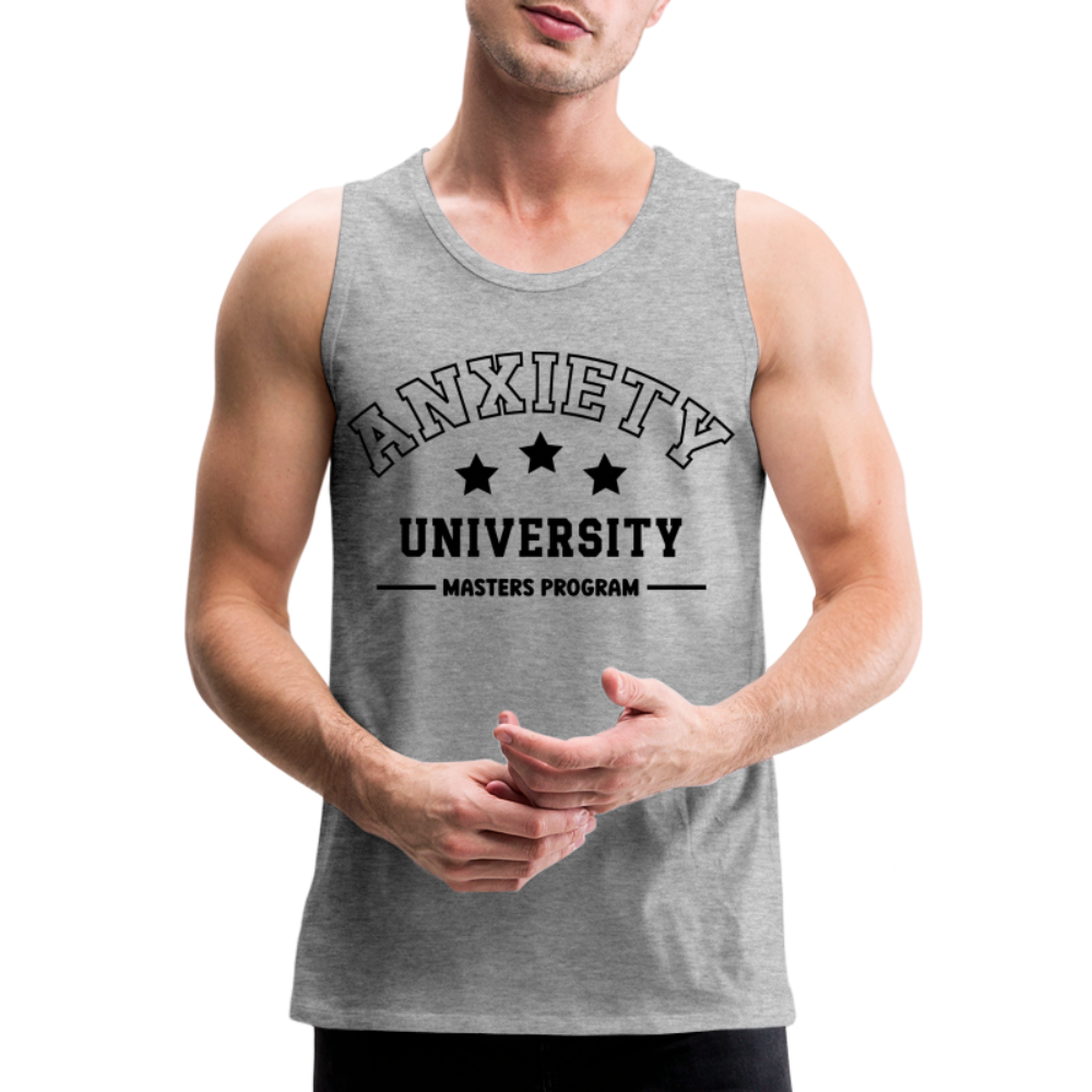 Anxiety University Masters Program, Men’s Premium Tank Top - heather gray