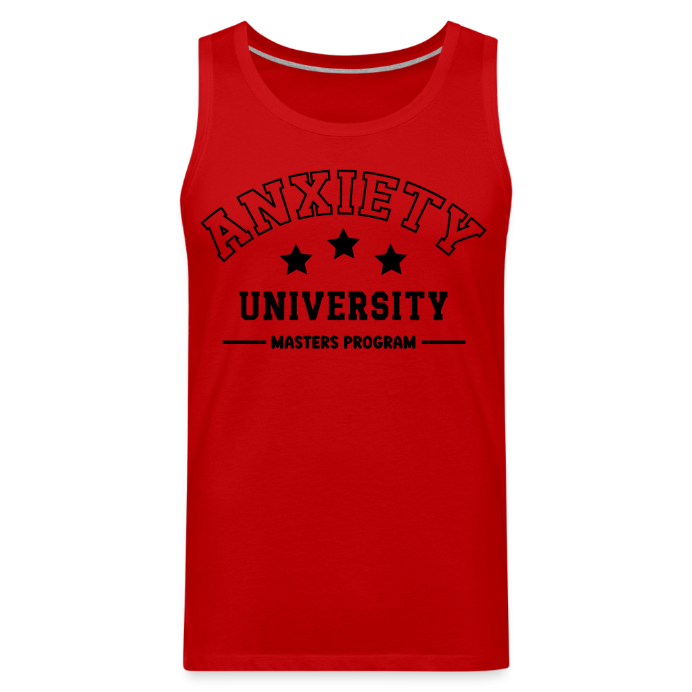 Anxiety University Masters Program, Men’s Premium Tank Top - red
